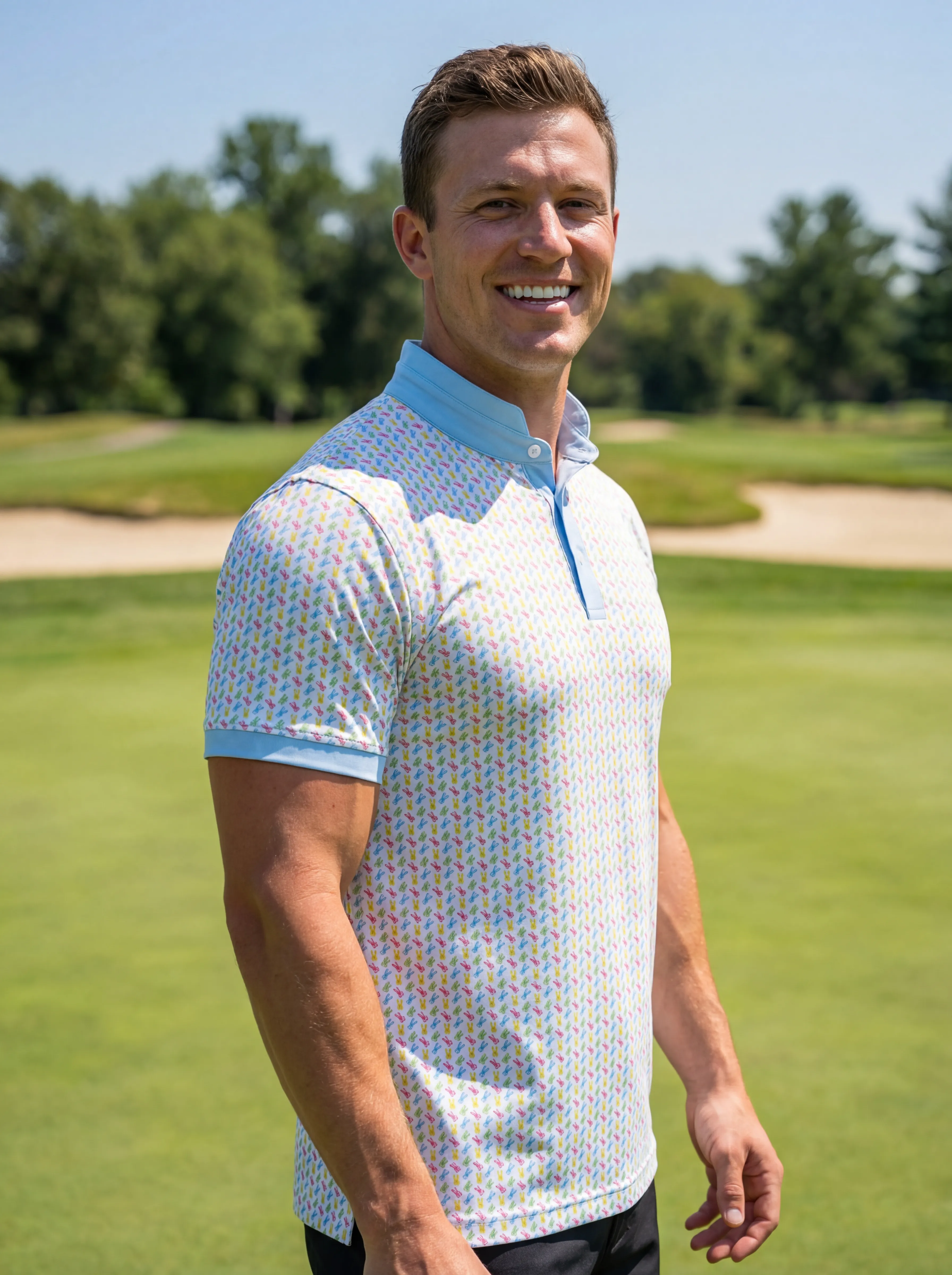 Stand Collar Hoppy Hour Polo