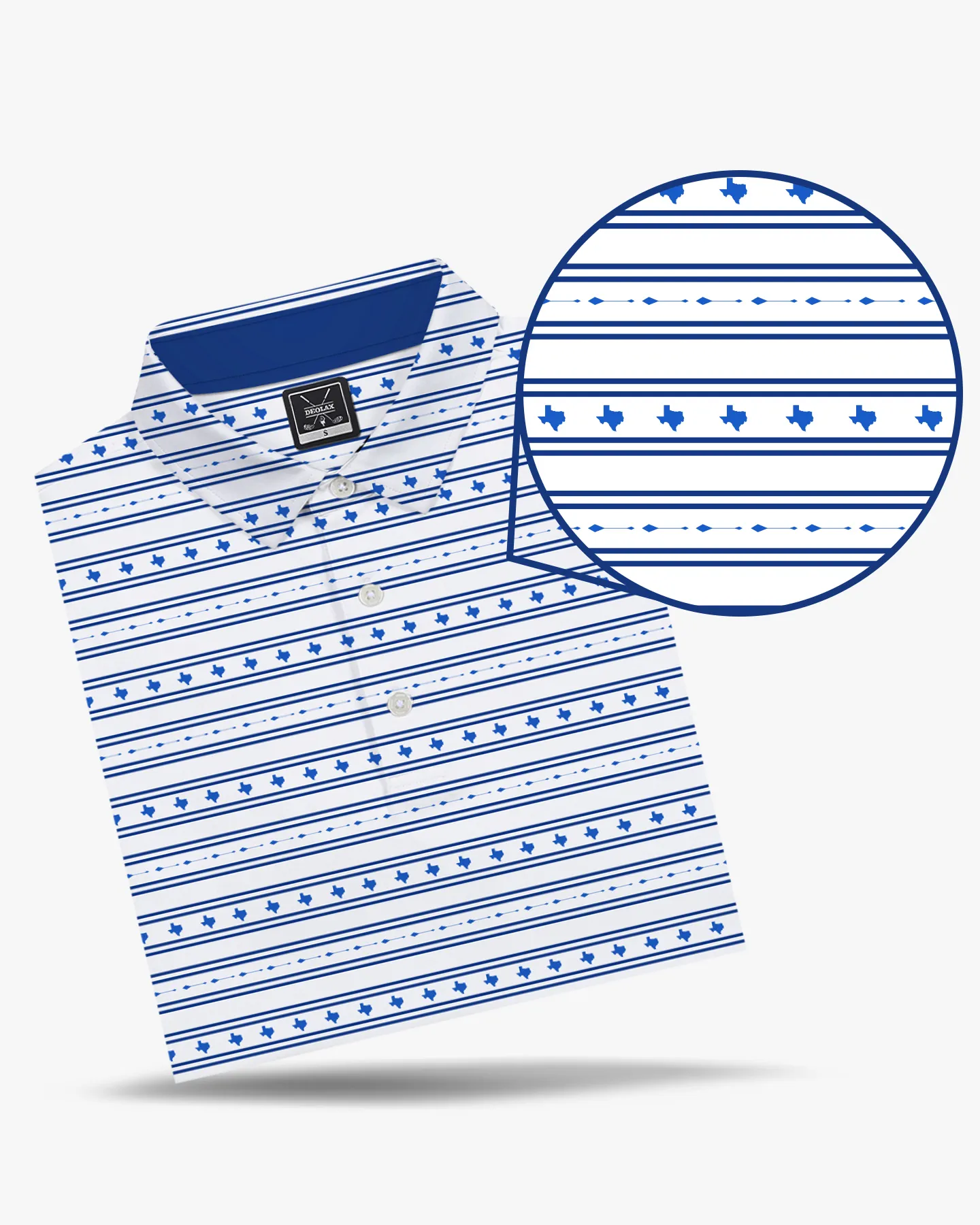 Texas Striped Polo Shirt - Blue - Deolax