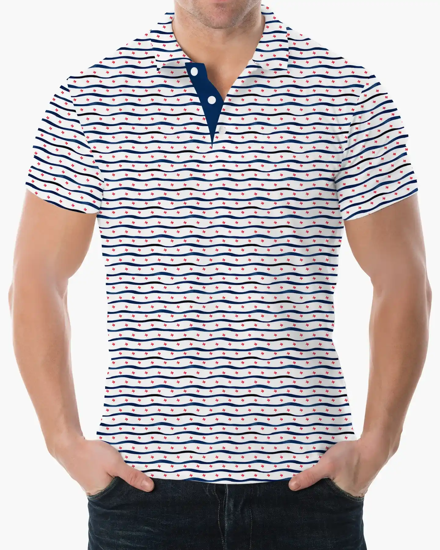 Texas Pride Navy Polo - Deolax