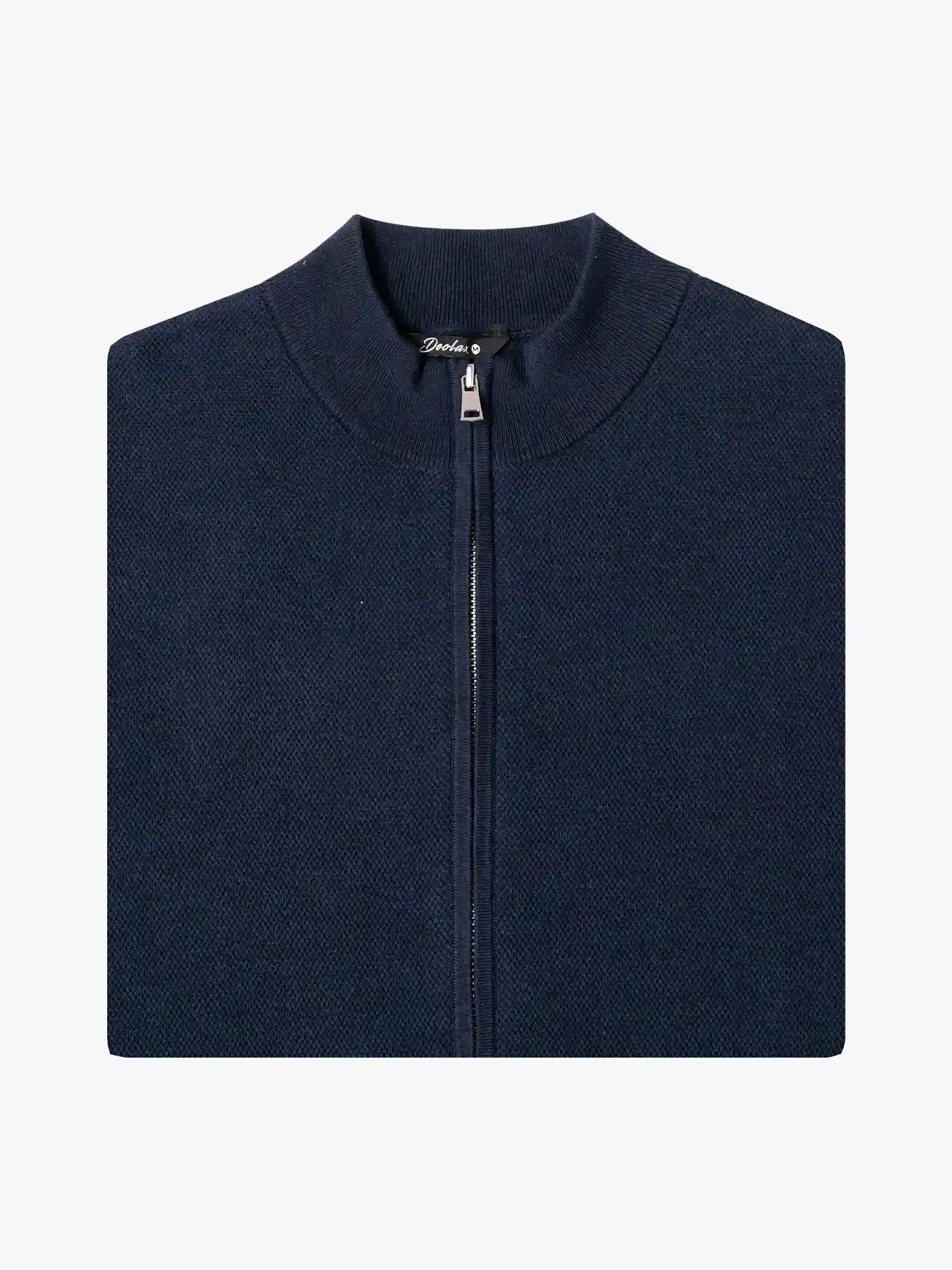 Textured Horizon Full Zip Sweater - Deolax