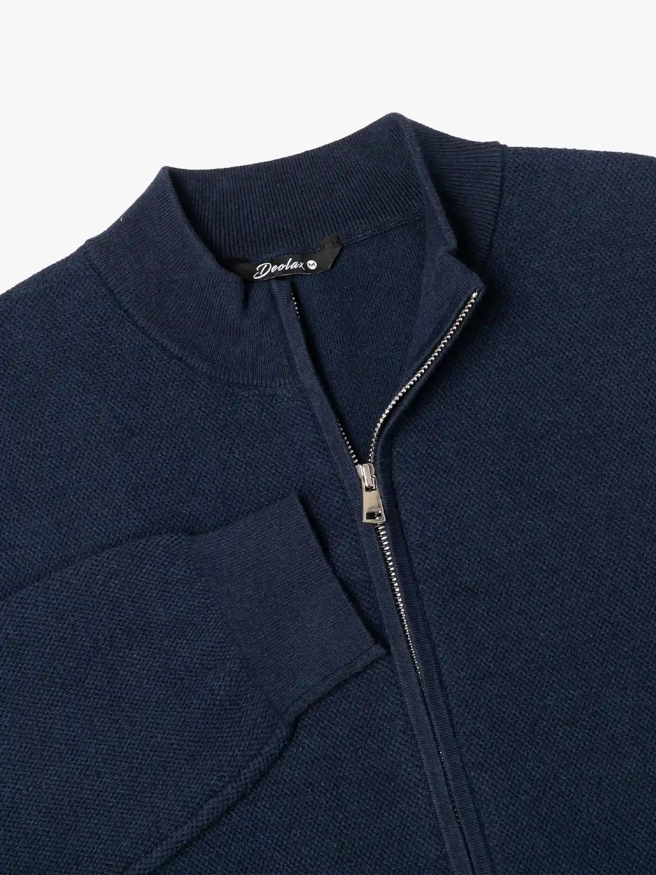 Textured Horizon Full Zip Sweater - Deolax