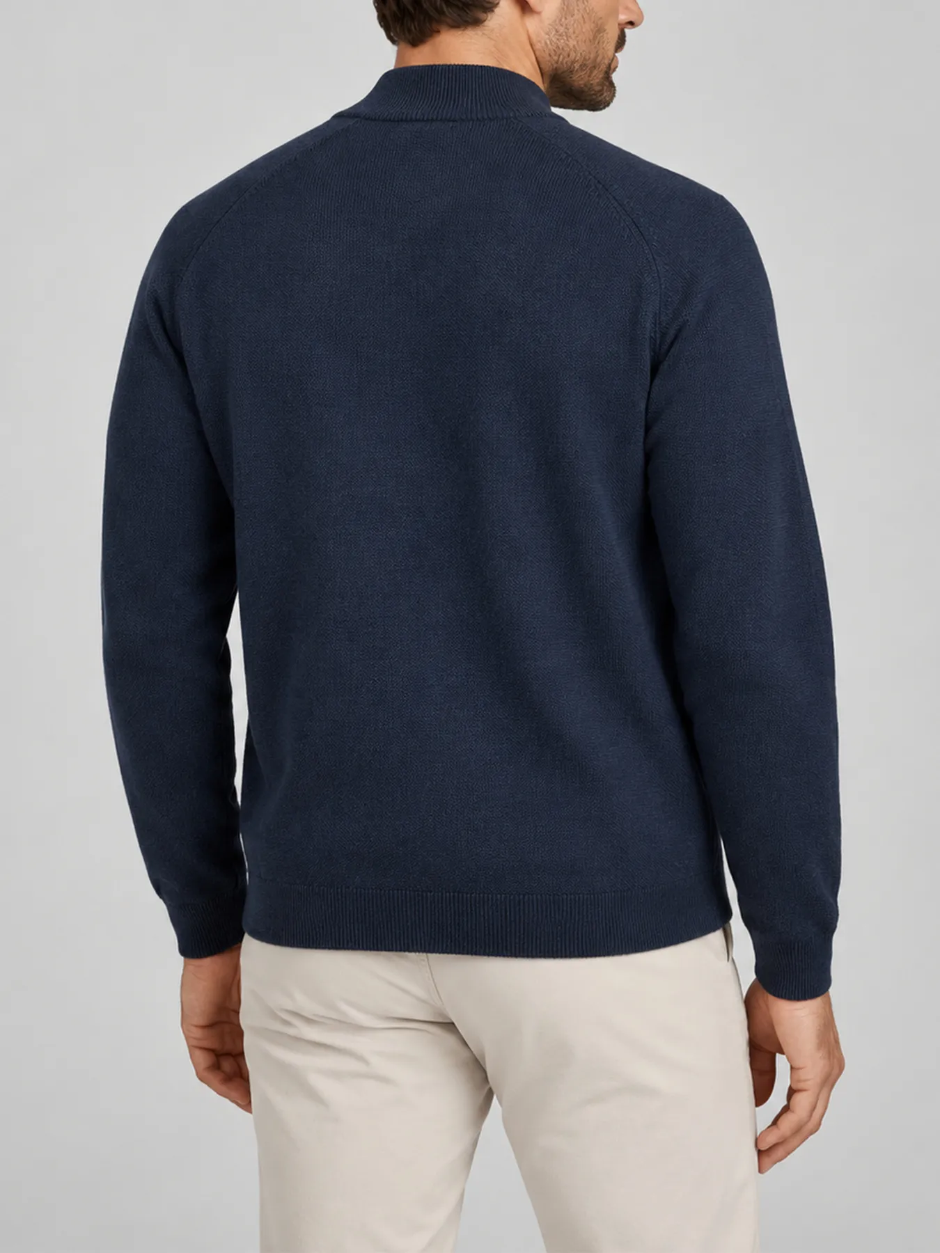 Textured Horizon Full Zip Sweater