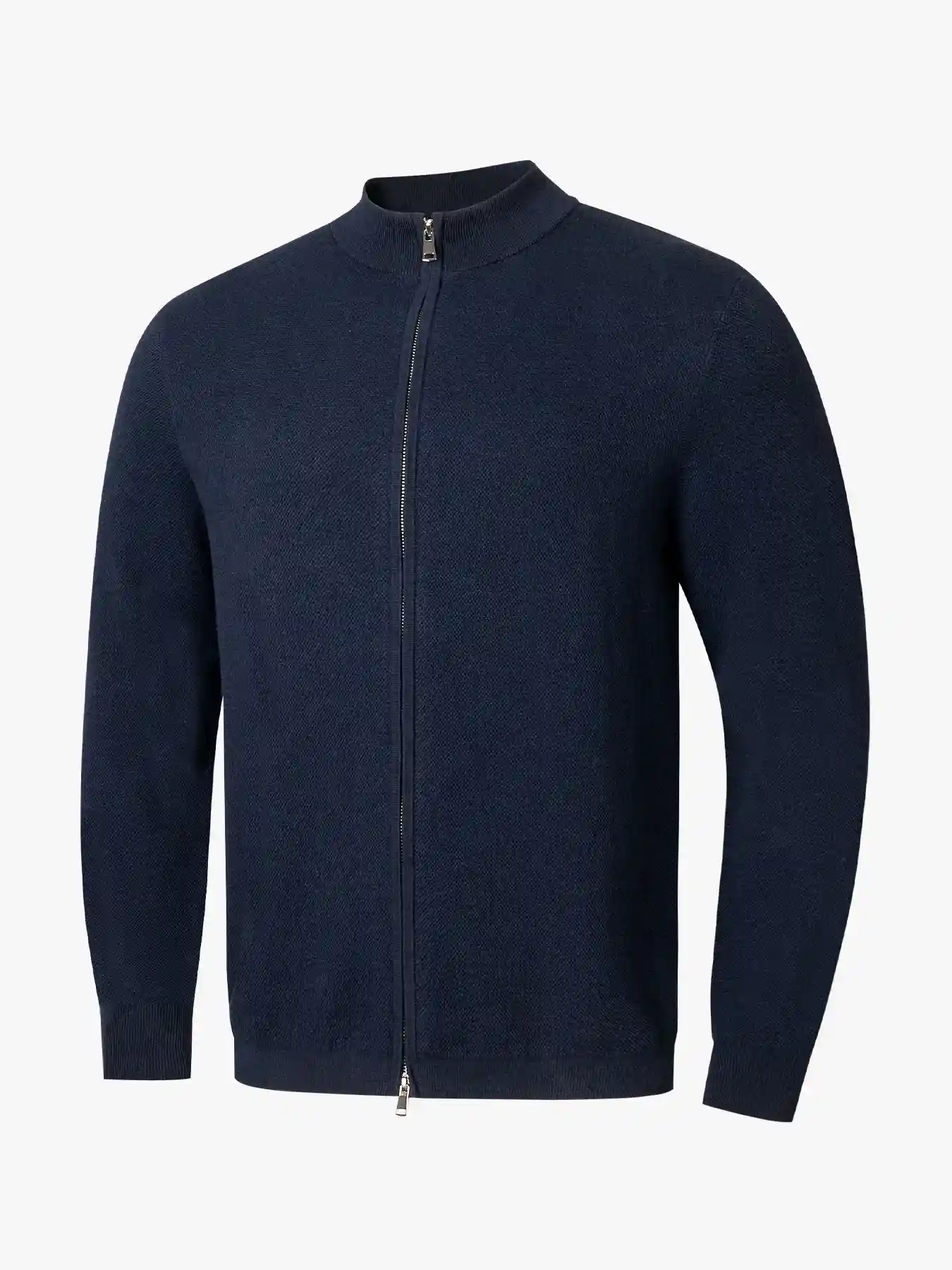 Textured Horizon Full Zip Sweater - Deolax