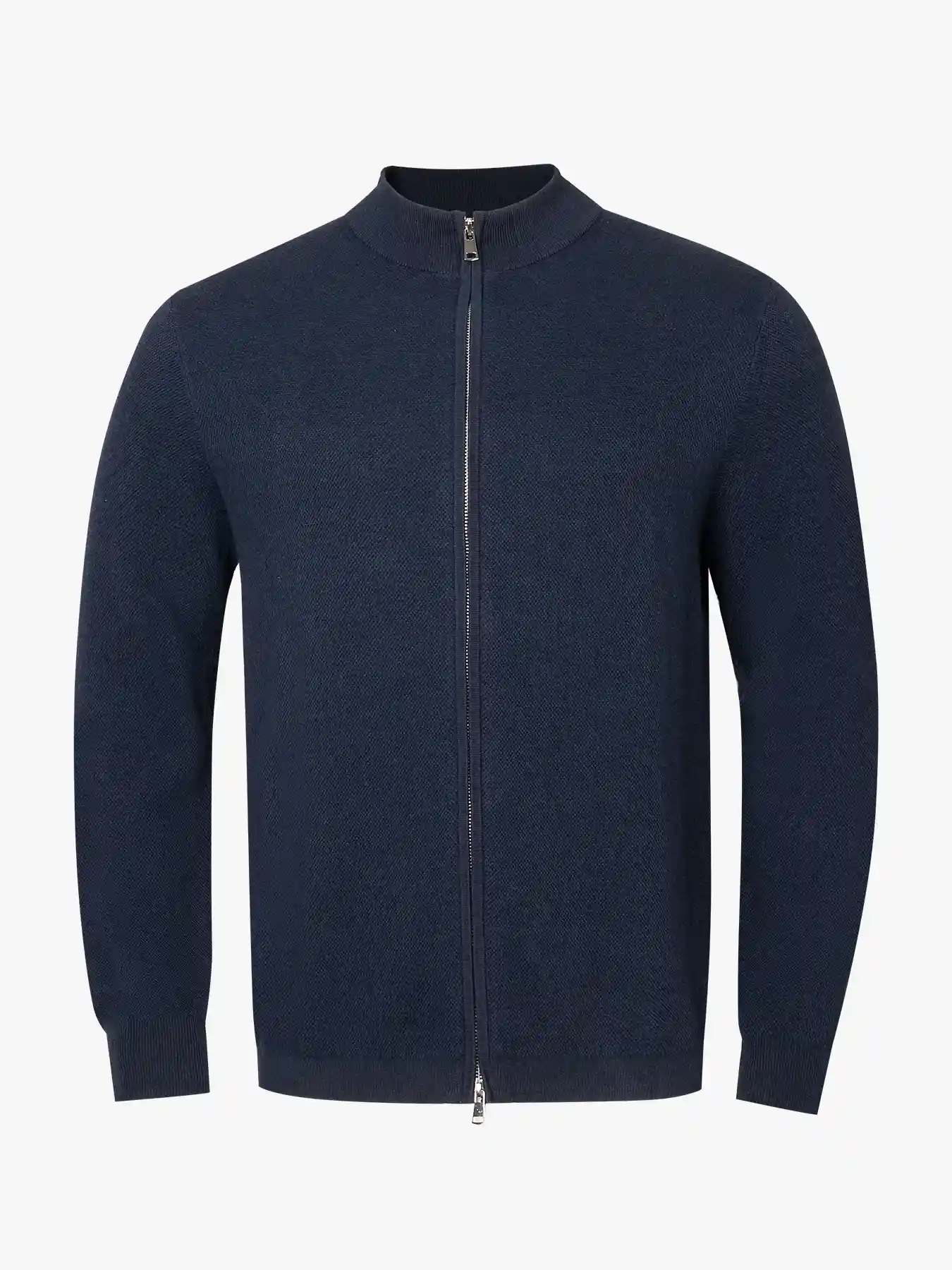 Textured Horizon Full Zip Sweater - Deolax