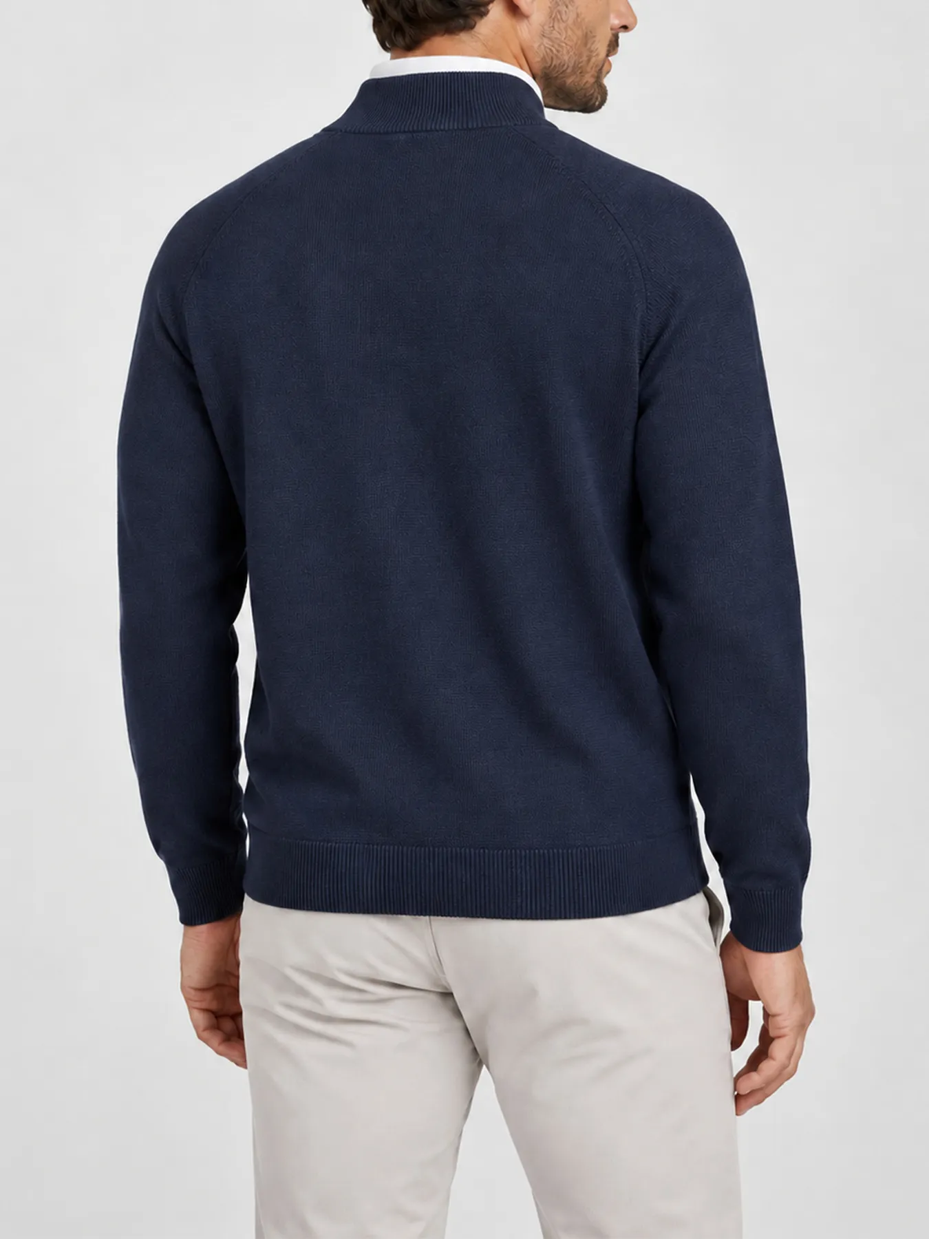Textured Horizon Quarter Zip Sweater
