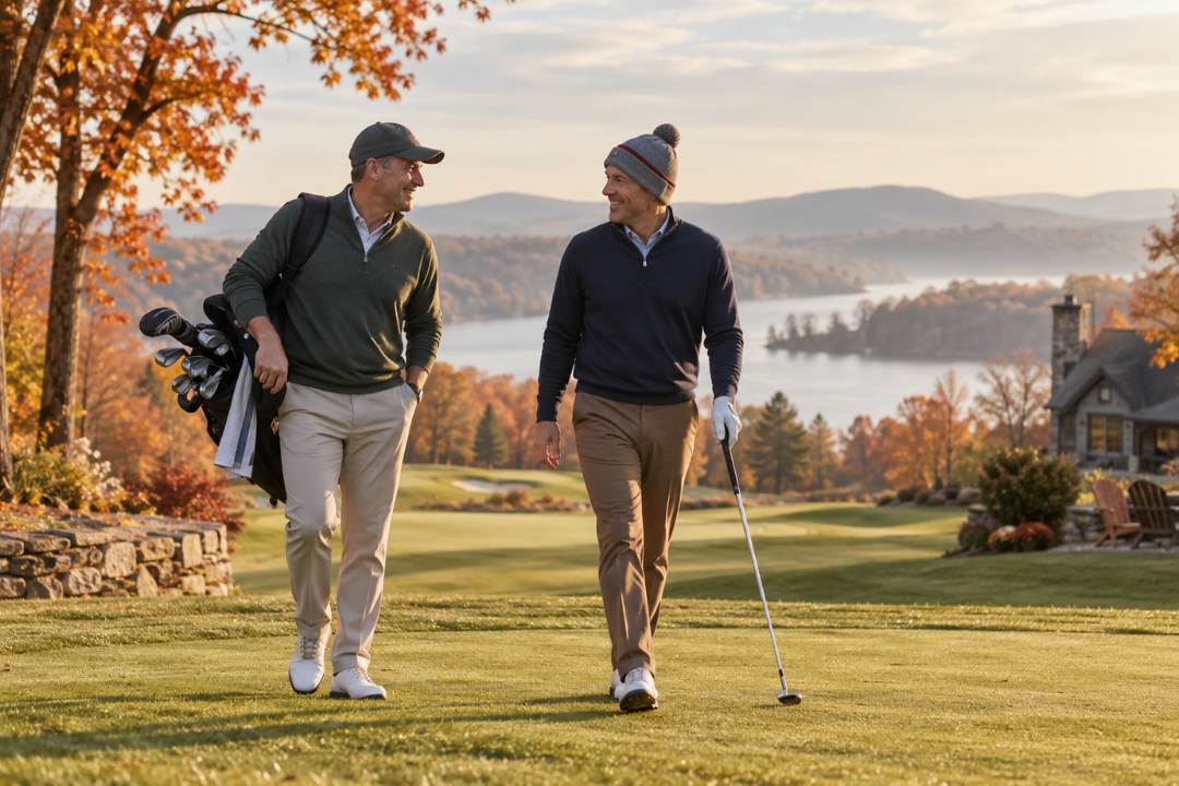 Thanksgiving morning golf lifestyle