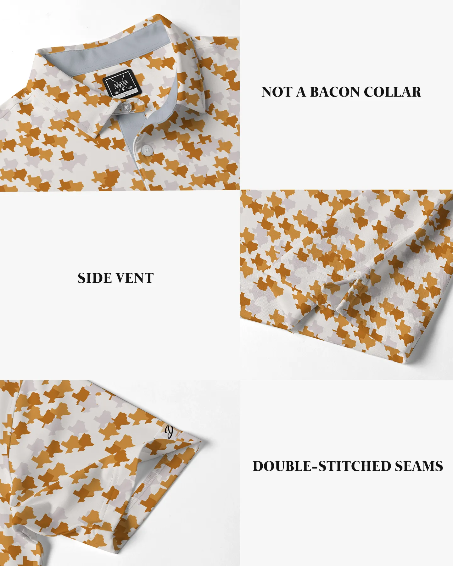 The Orange Texas Camo - Performance Polo - Deolax