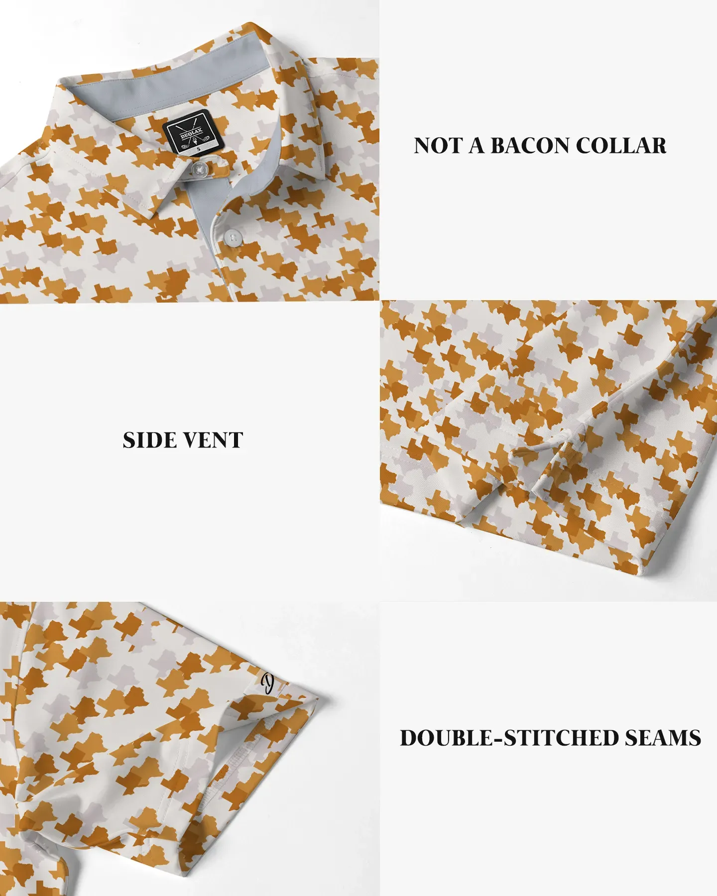 The Orange Texas Camo - Performance Polo - Deolax