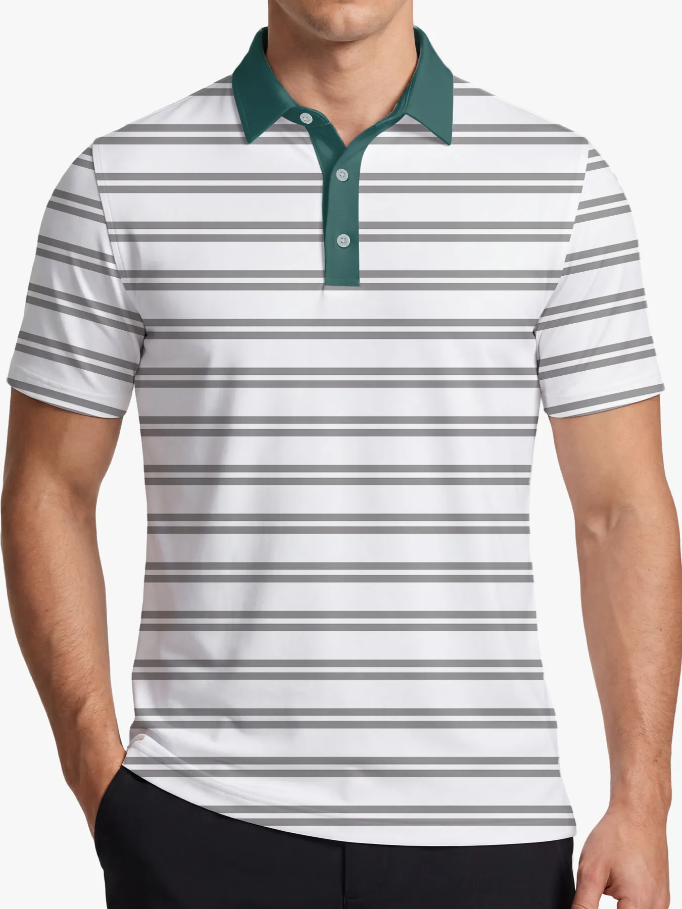Tournament Pine Stripe Polo - Deolax