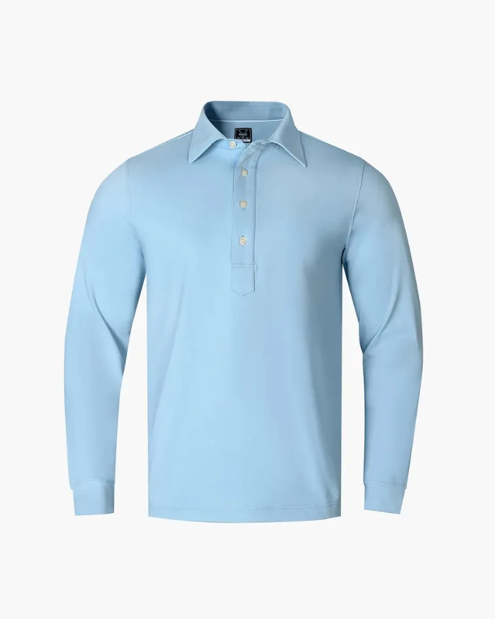 Blue Classic Men's Long Sleeve Polo