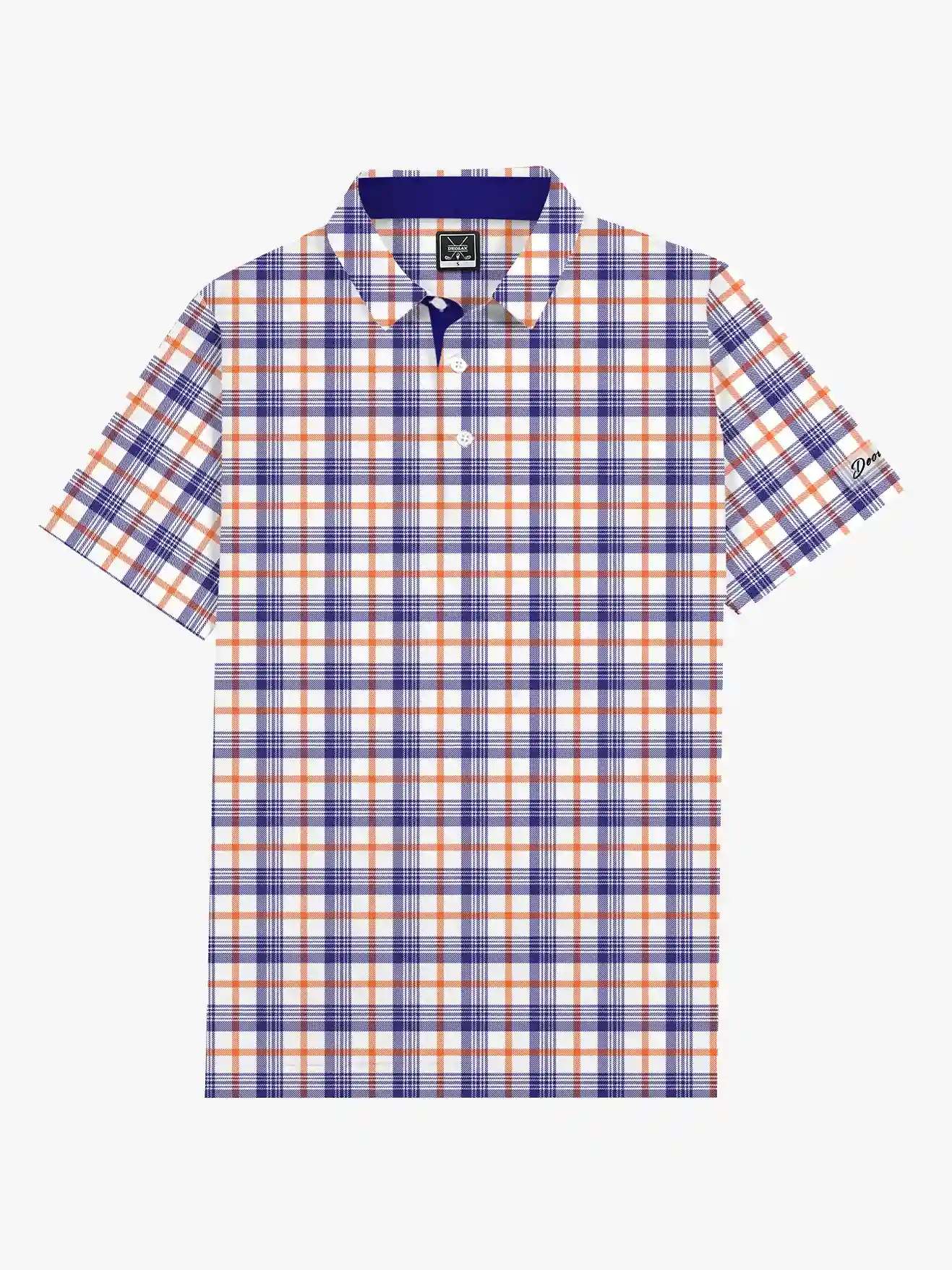 Vineyard Checked Blue Polo - Deolax