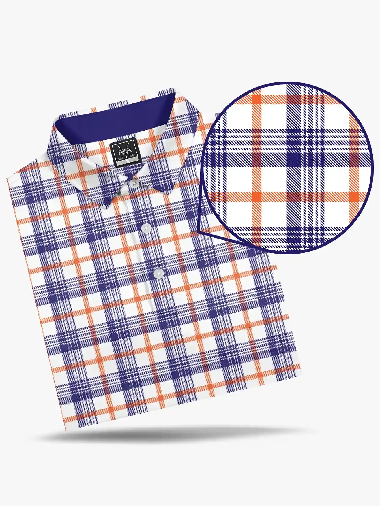 Vineyard Checked Blue Polo - Deolax