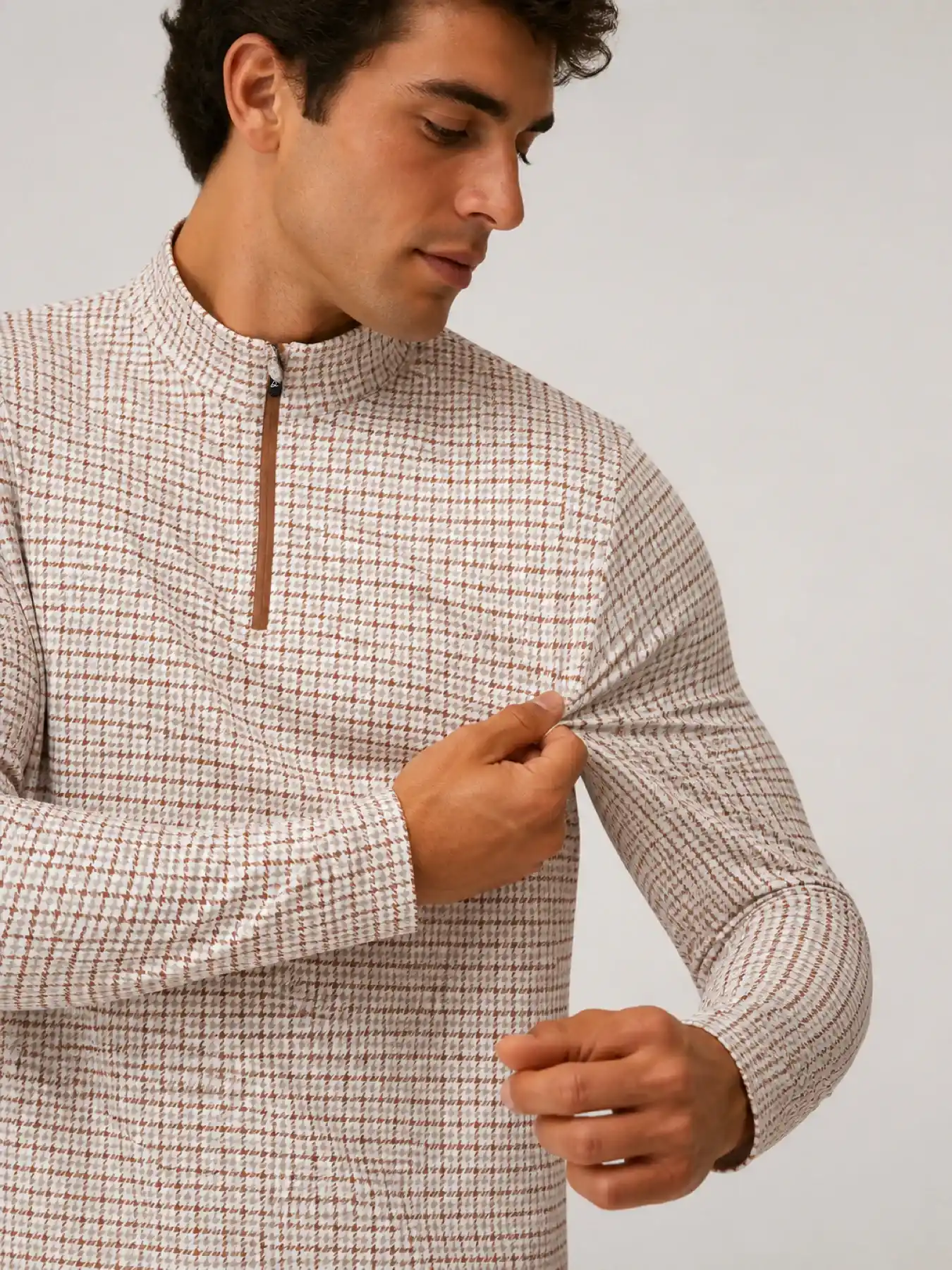 Vintage Houndstooth Quarter Zip