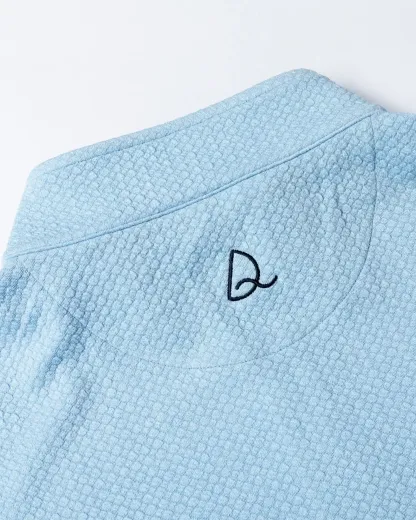 Vintage Jacquard Quarter Zip - Blue - Deolax