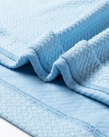 Vintage Jacquard Quarter Zip - Blue - Deolax
