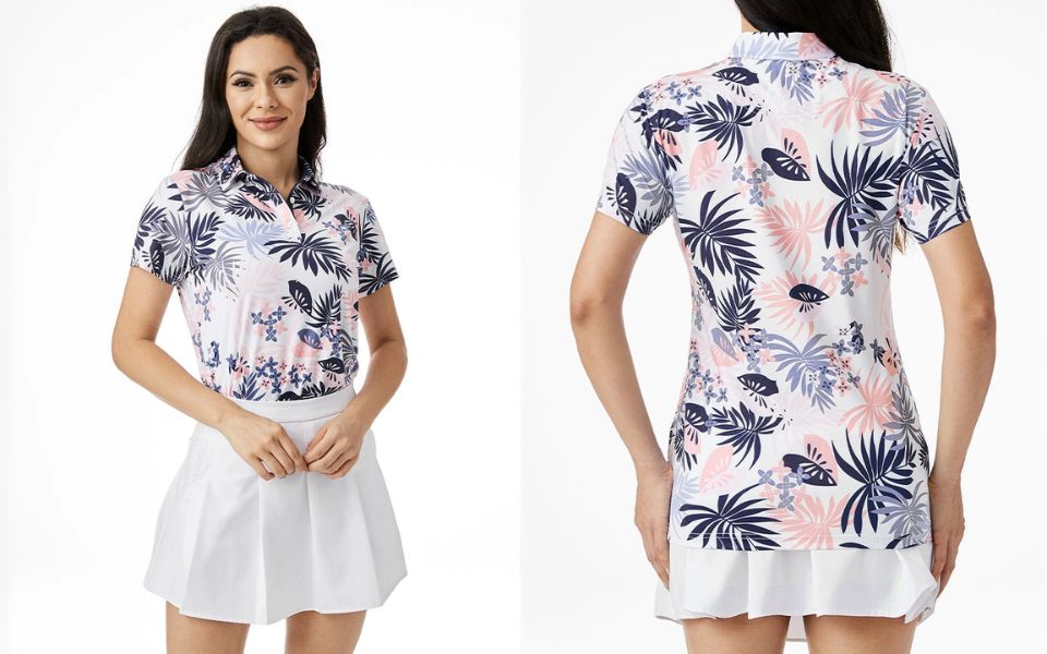Womens Hawaiian Jungle Golf Polo