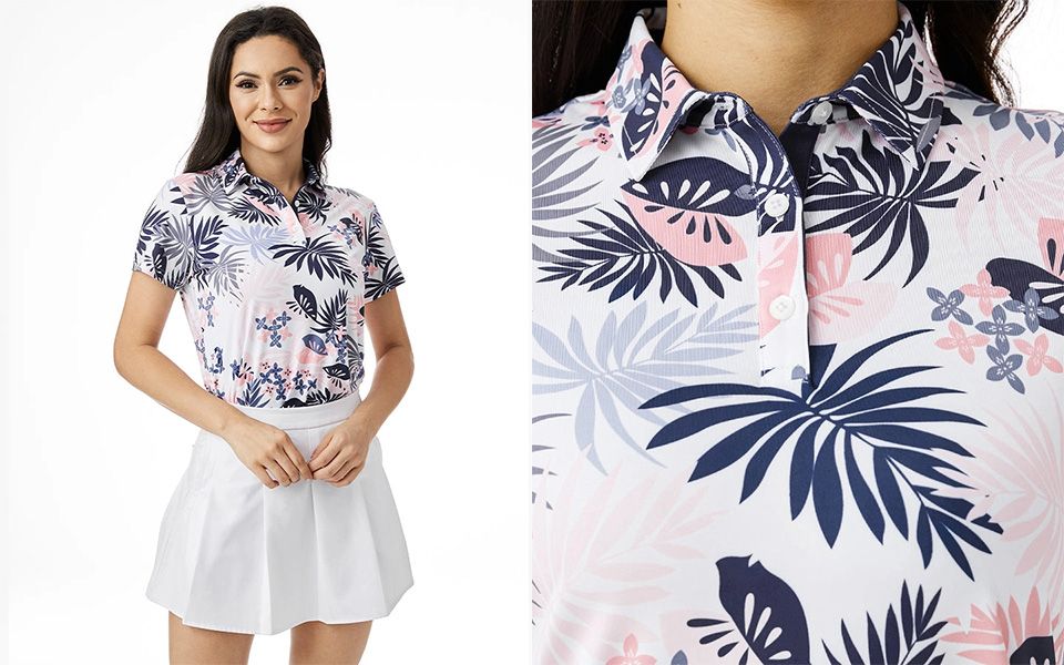 Womens Hawaiian Jungle Golf Polo