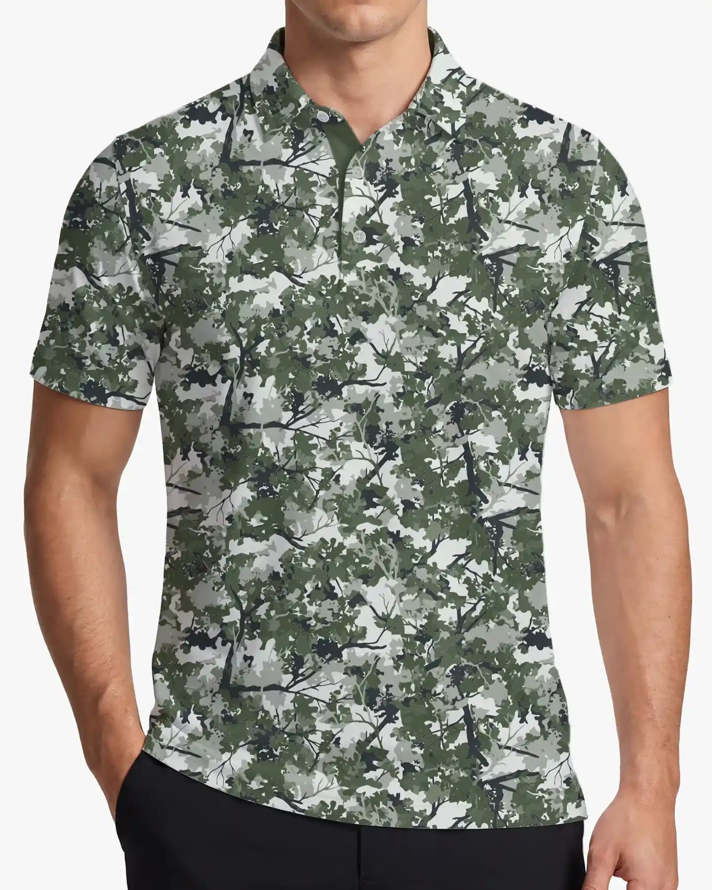 Woodland Camo Polo Shirt - Deolax