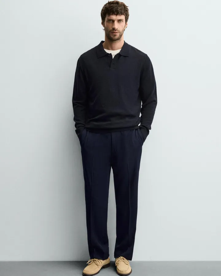 Zara Wool Knit Polo Shirt