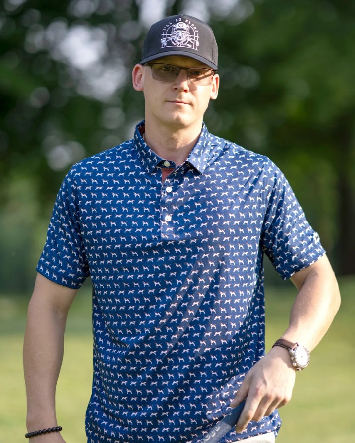 dog print polo