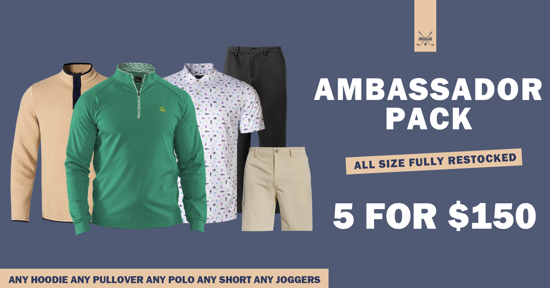 Golf apparel ambassador pack by Deolax