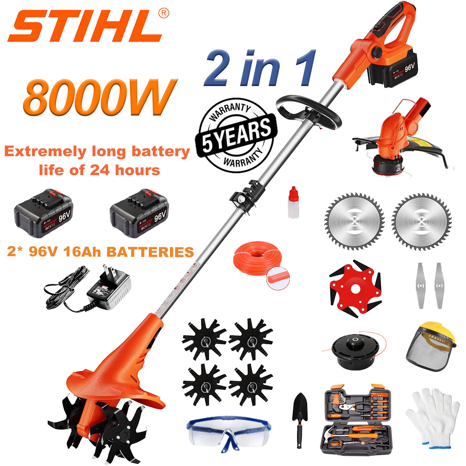 STIHL 5-v-1 večnamenski kultivator (obrezovanje, sečnja dreves, rahljanje zemlje)
