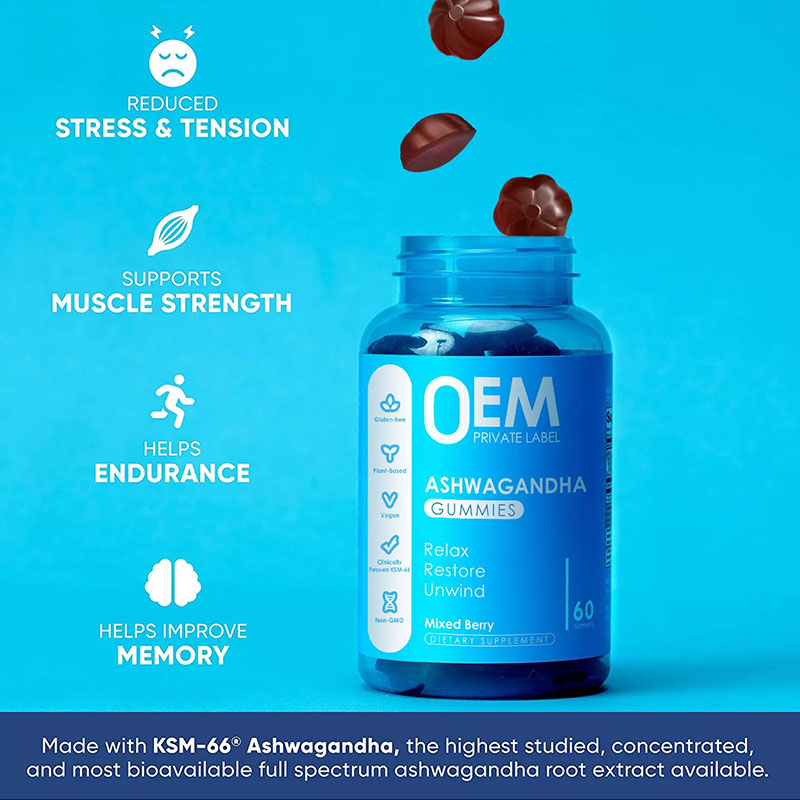 Ashwagandha & Vitamin D2 Gummies – Relaxation & Wellness Support