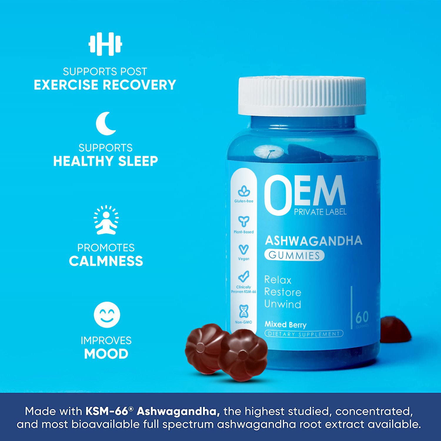 Ashwagandha & Vitamin D2 Gummies – Relaxation & Wellness Support