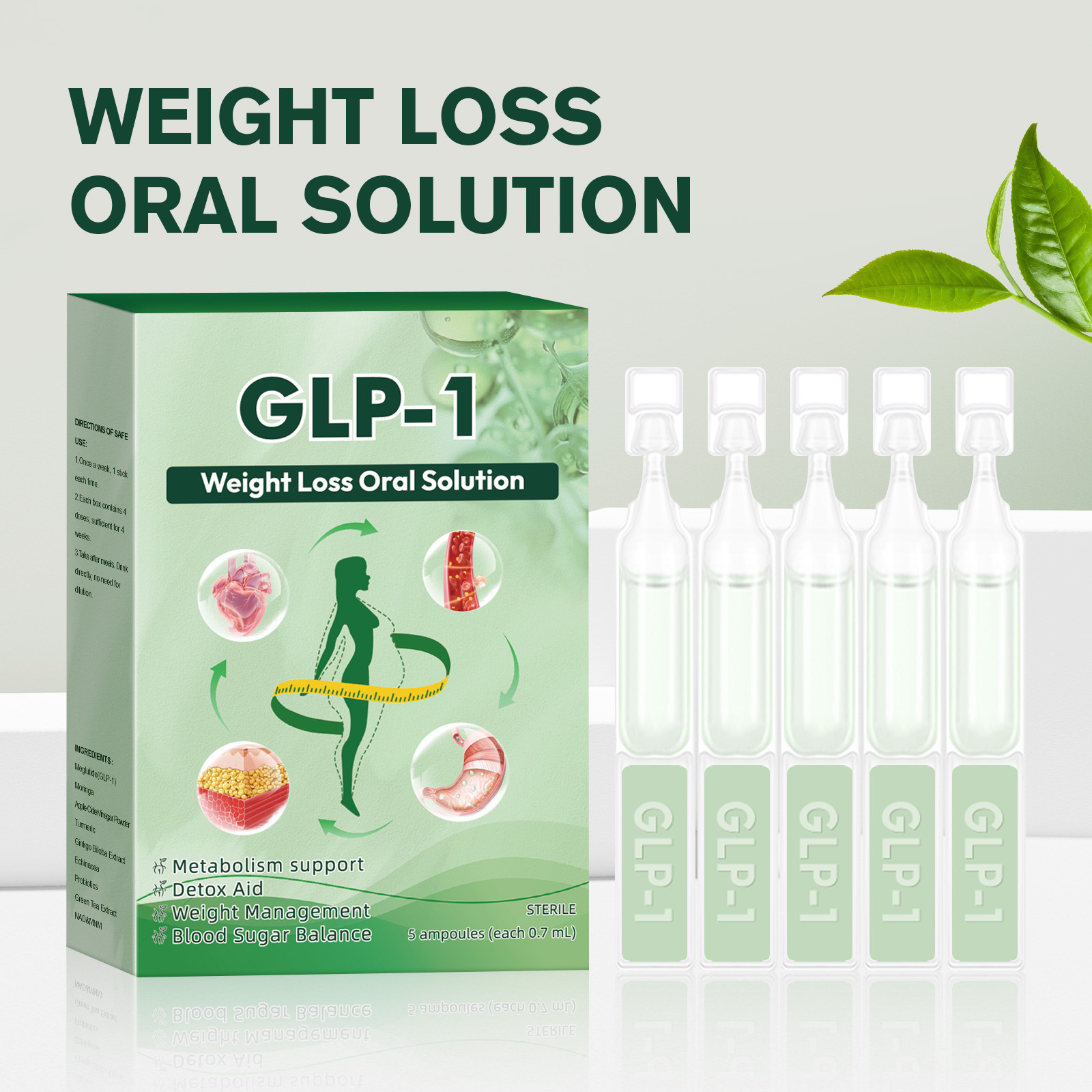 GLP-1 Moringa Herbal Oral Solution – 10ml Natural Daily Wellness Drops