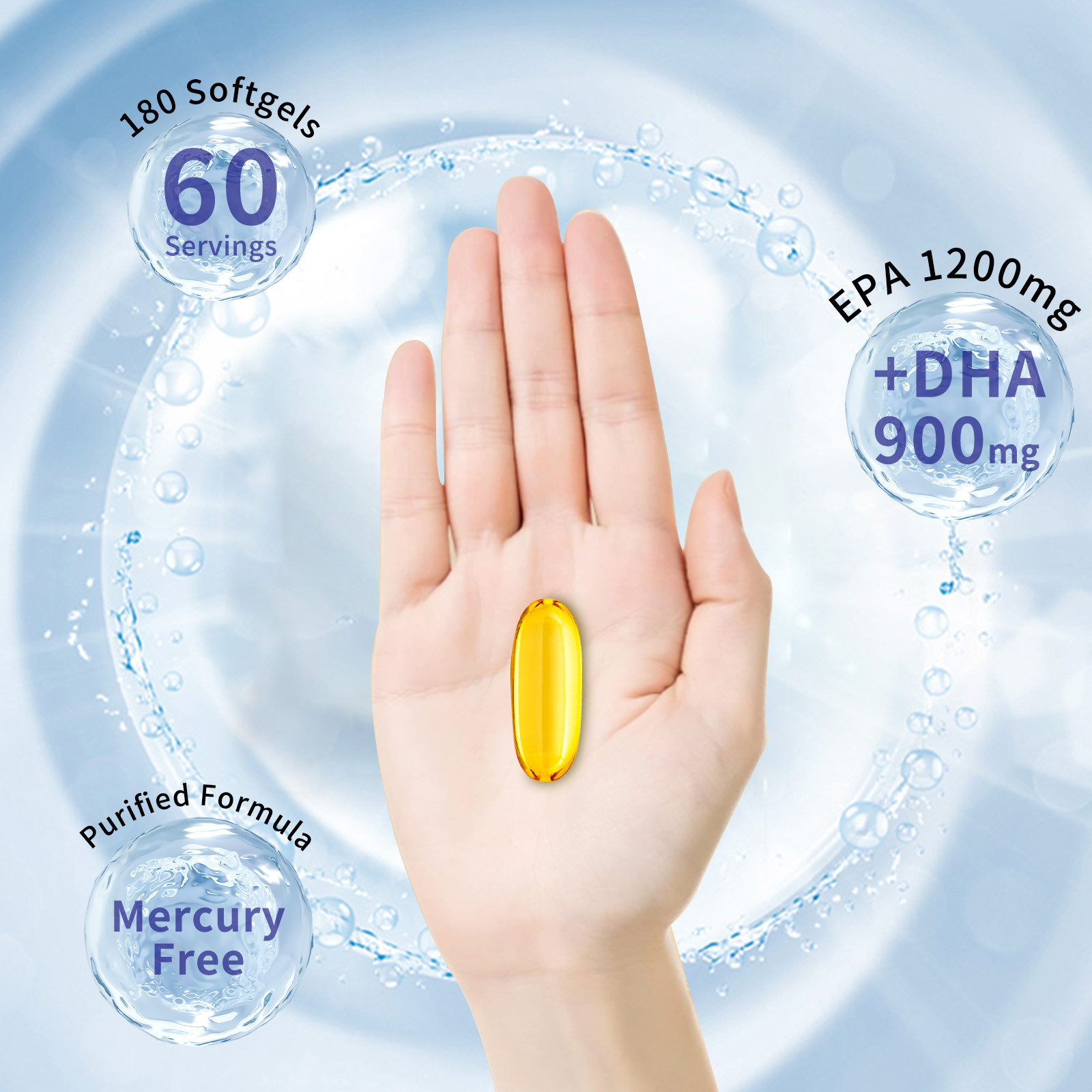 Deep Sea Fish Oil Softgel Capsules – Omega-3 Support