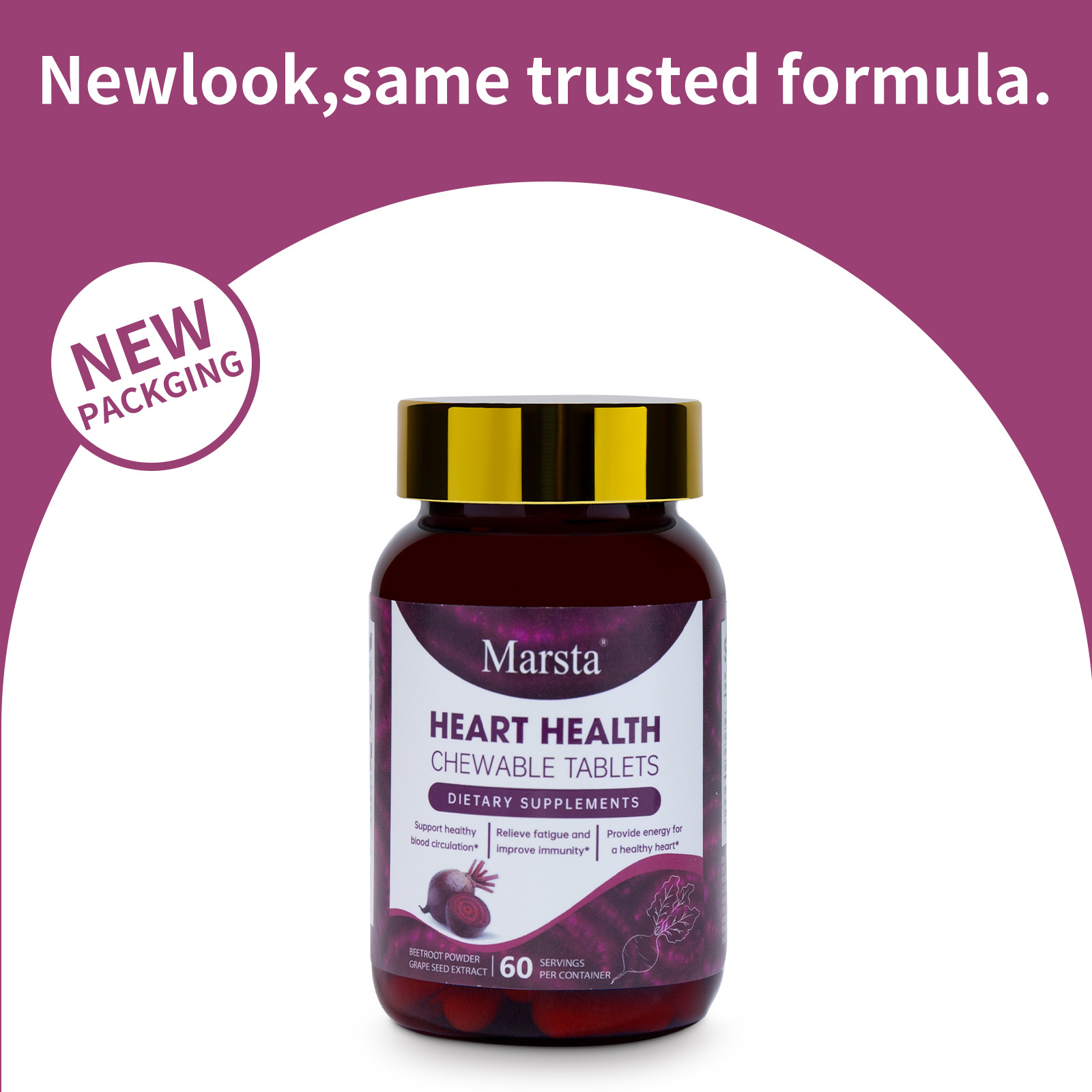 Heart Health Beetroot Chewing Tablets – Circulation & Energy Support