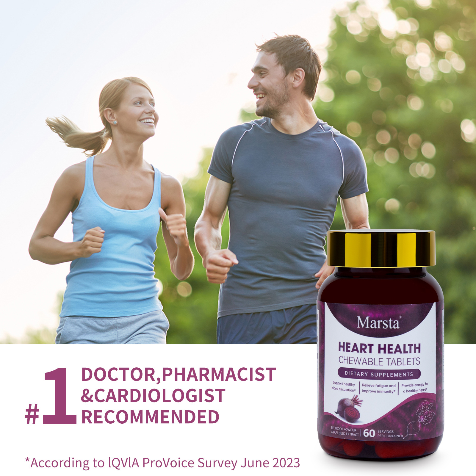 Heart Health Beetroot Chewing Tablets – Circulation & Energy Support