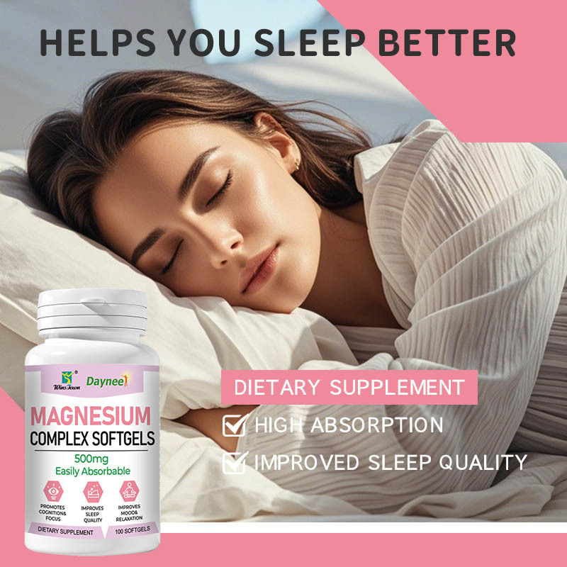 Magnesium Complex Softgel Capsules – 500mg Blend (Oxide, Citrate, Malate)