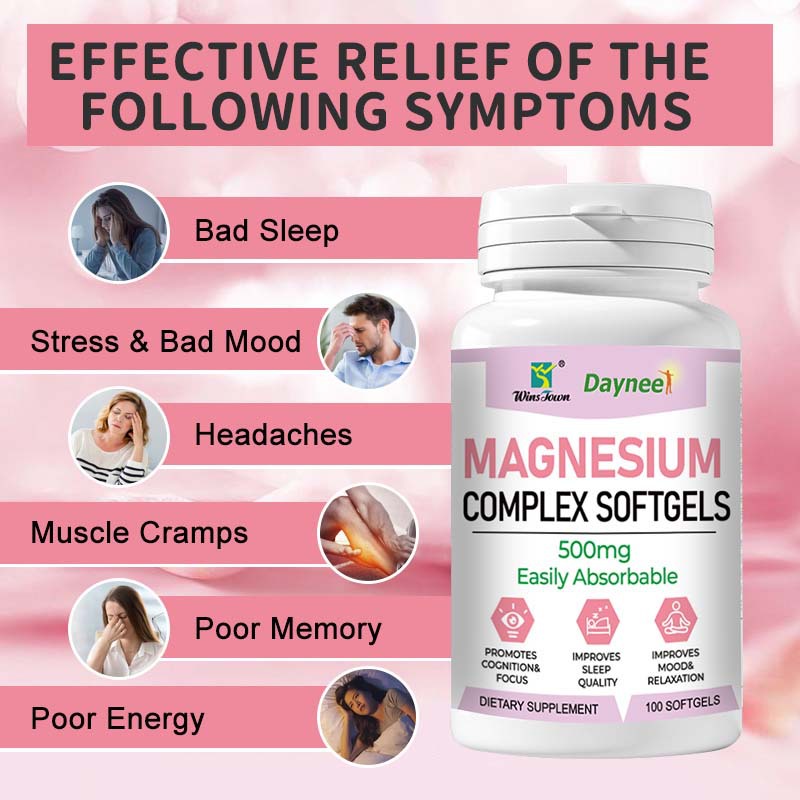 Magnesium Complex Softgel Capsules – 500mg Blend (Oxide, Citrate, Malate)