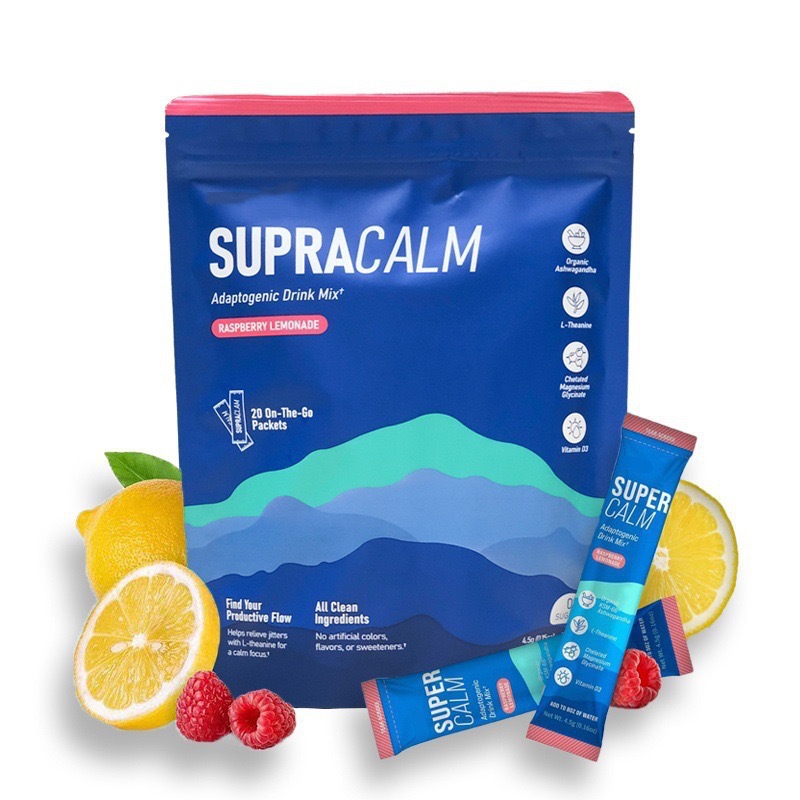 SuperCalm Magnesium Calming Powder – Raspberry Electrolyte Drink Mix, 20 Sachets (85g)