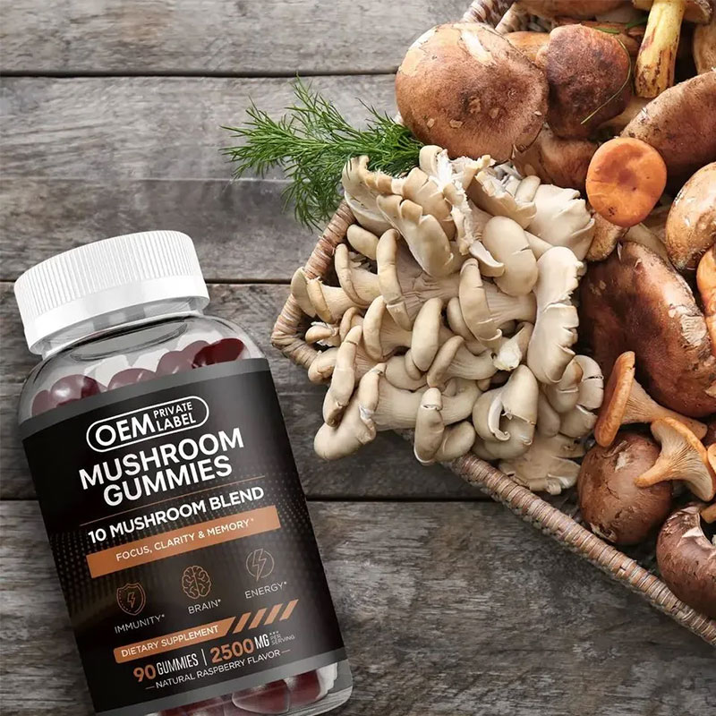 Mushroom Gummies Brain Booster – 10 Mushroom Blend for Focus, Memory & Energy