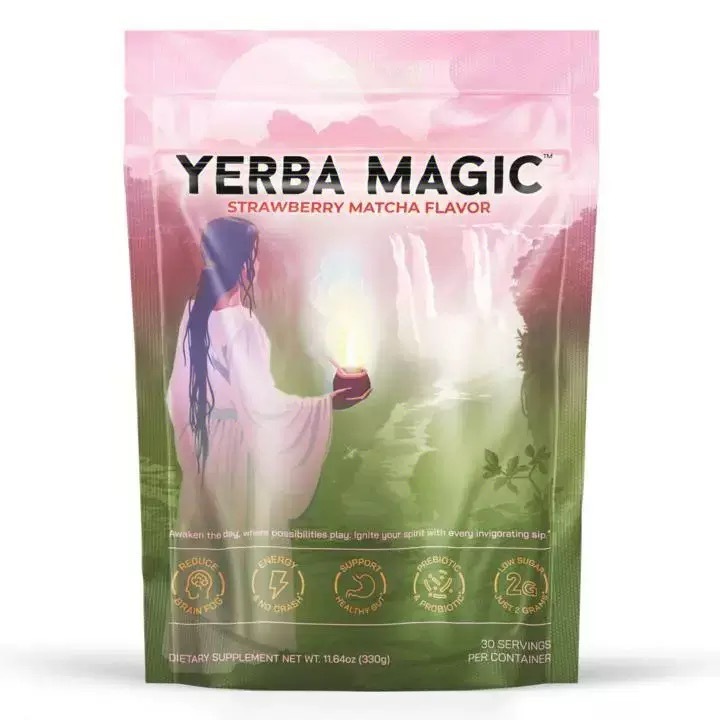 Strawberry Matcha Yerba Mate Instant Tea Powder | Paraguay Tea | Sugar-Free Energy & Antioxidant Drink | 330g