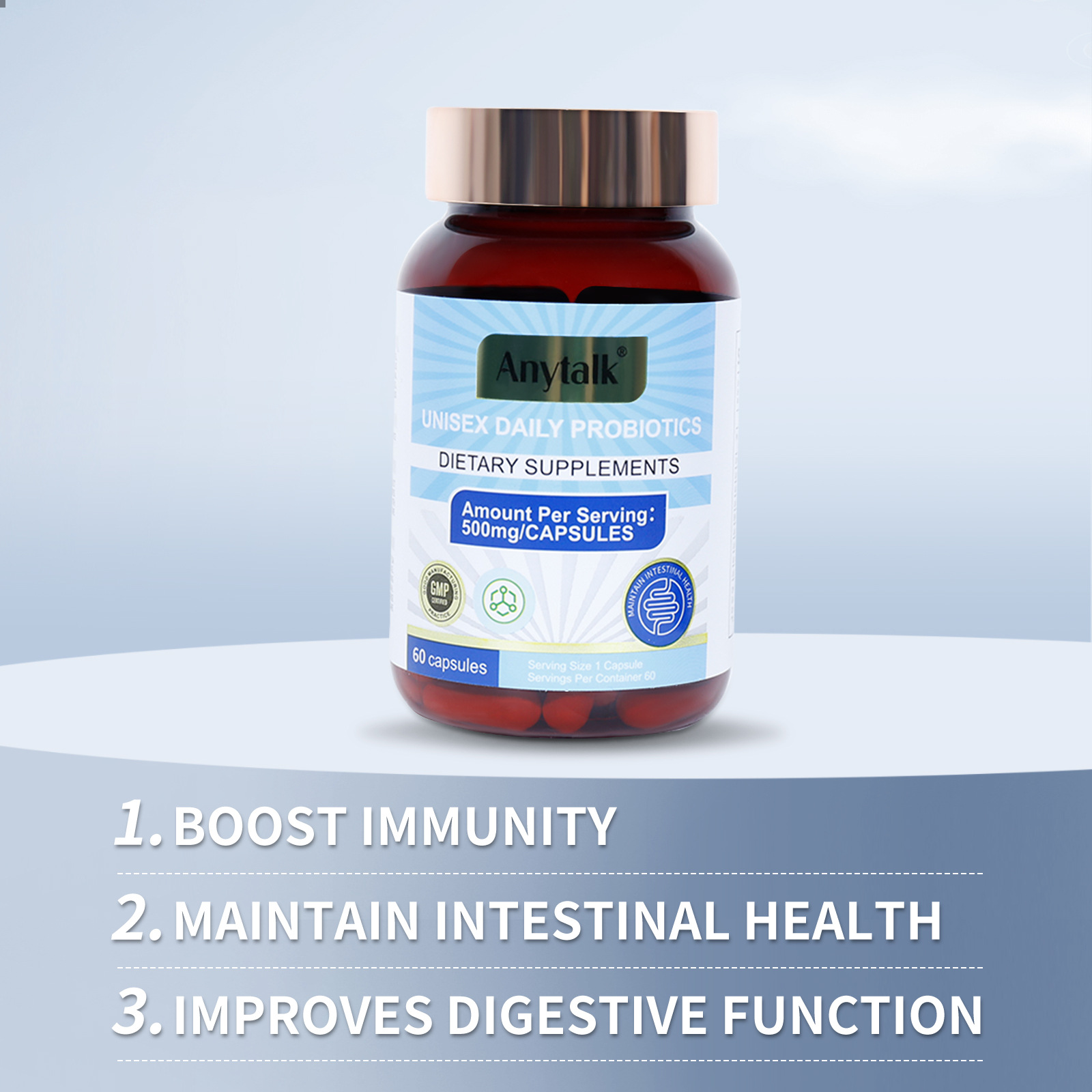 60 Billion CFU Probiotic Capsules – Gut Health & Immune Support for Men and Women