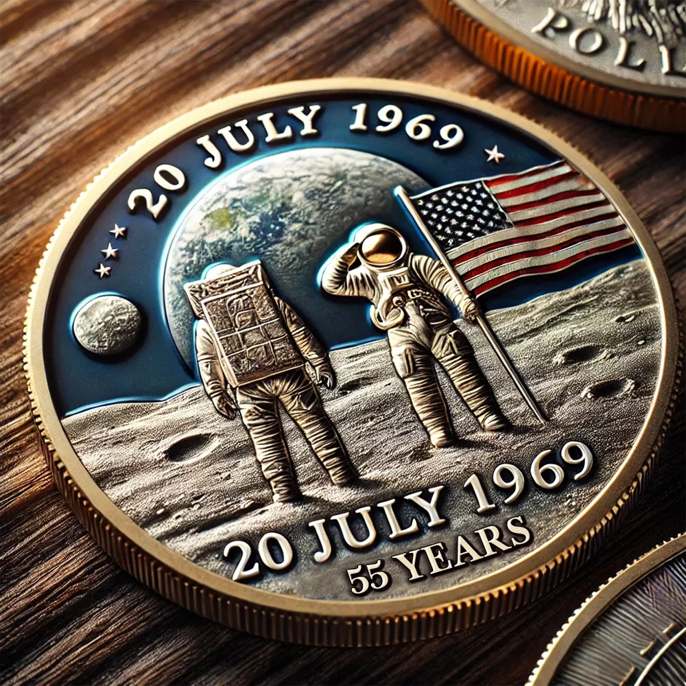 Apollo 11 55th Anniversary NASA Challenge Coin 🚀🌕