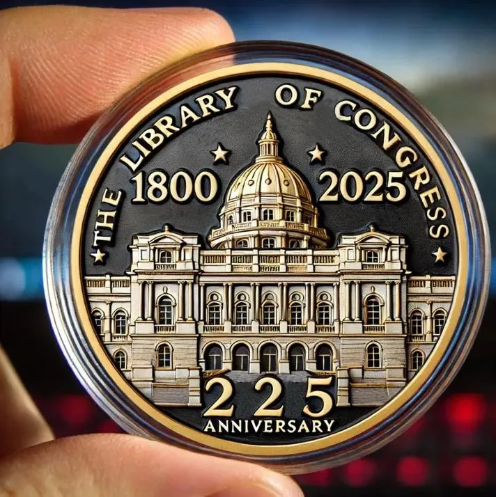 🔥Limited Edition🎁Library of Congress 225th Anniversary Coin