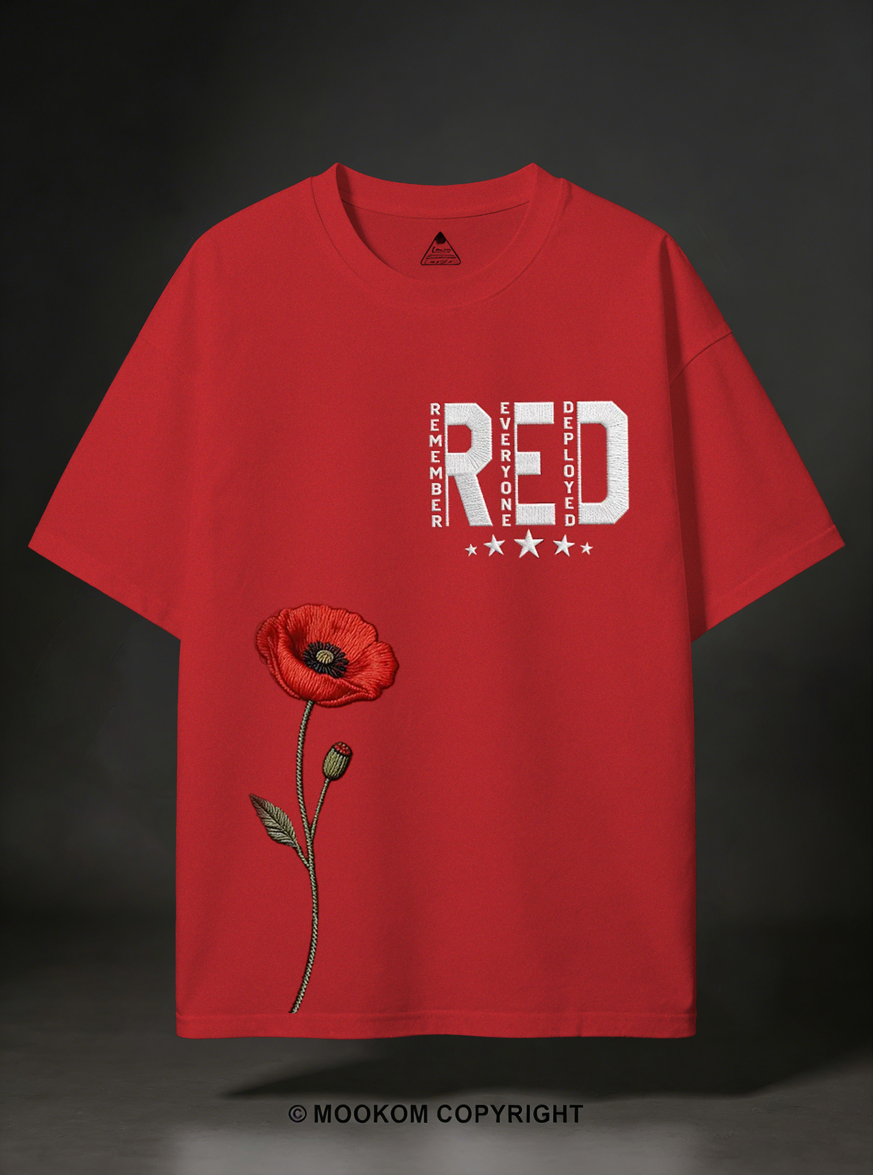Red Friday Inspired Print V-Neck T-Shirt