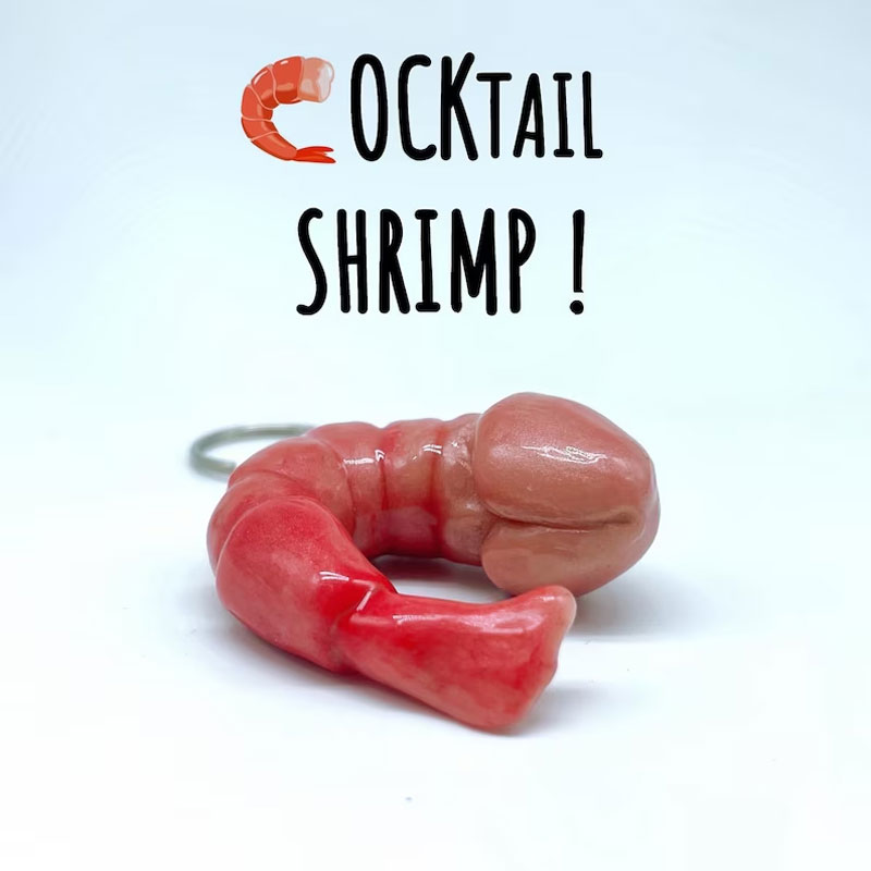 COCKtail Shrimp Keychain