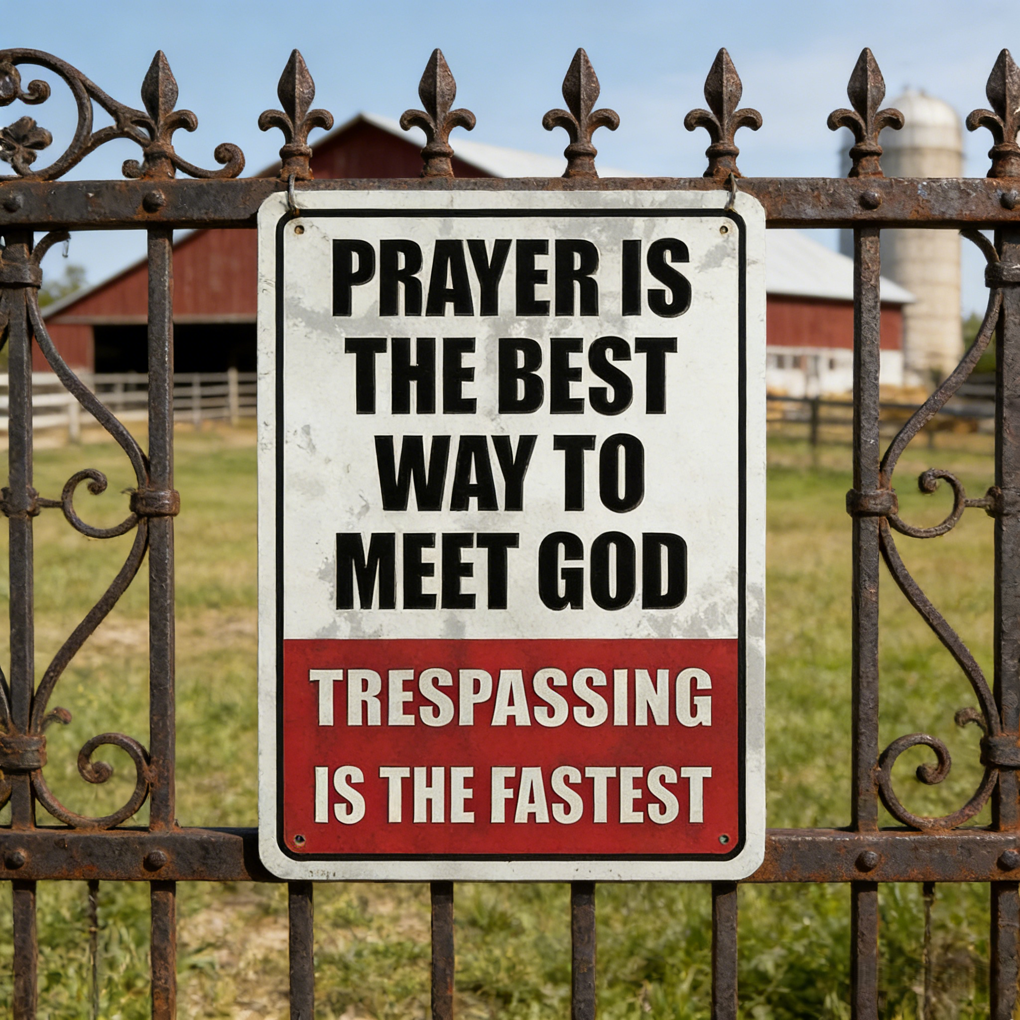 🏆Last Day Promo:49% OFF 🎖️Retro Iron Prayer & Trespassing Wall Plaque