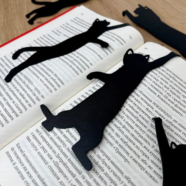 🏆Flash Sale⚡ 50K+ SOLD! 🔥😹5Pcs Metal Cat bookmark