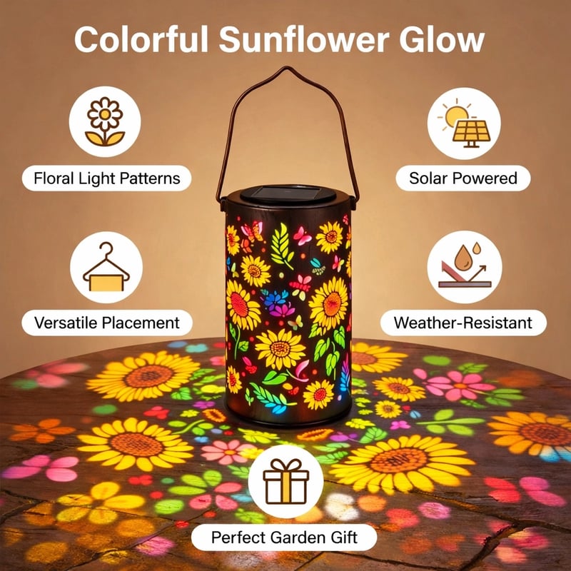 🔥HOT SALE 49% OFF-🌞Colorful Sunflower Glow Solar Garden Lantern