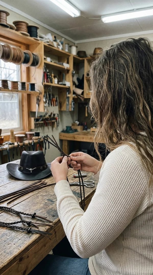 🔥Last Day 25% OFF🤠Daisy’s Premium Handcrafted Leather Cattleman Hat – Authentic Western Outback Style 🤠🌵 - Khaki (⏰7 in stock) / One Size Fits All