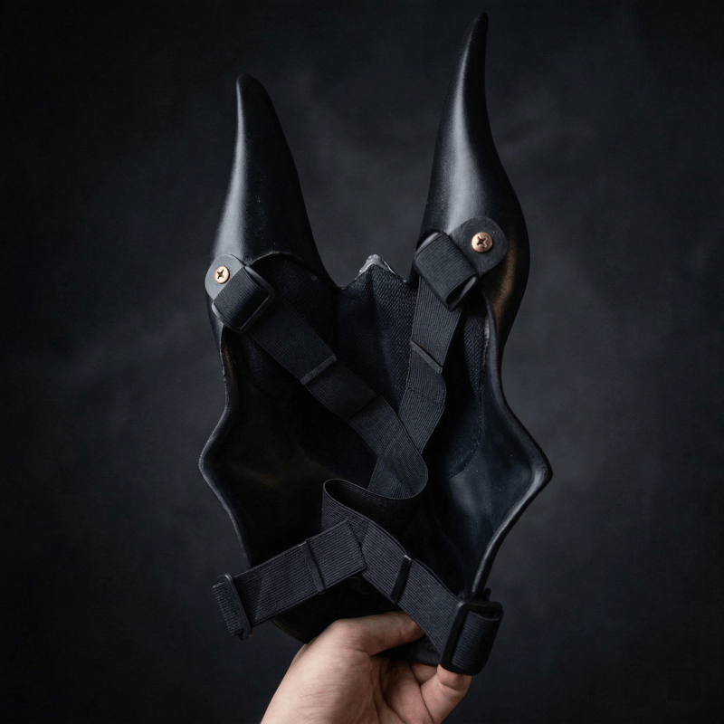 Egyptian Anubis Mask: Hand-Painted Faux Gold Leaf Jackal Mask for Cosplay & Luxury Wall Decor