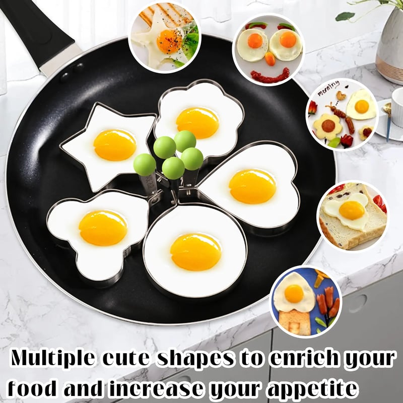 5 Counts Set Fried Egg Rings Molds, Multifunctional Breakfast Tool