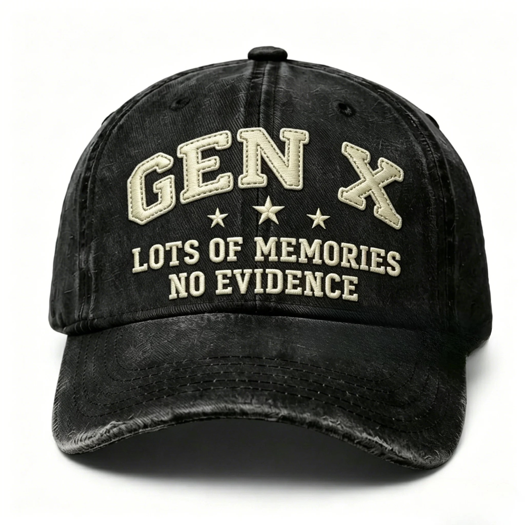 Gen X Lots Of Memories No Evidence Embroidery Cap