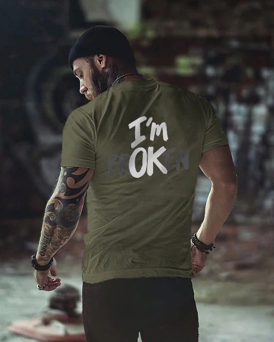 I'm Broken Men's Fun Monogram T-shirt $22.98 $36.98 - $14.00